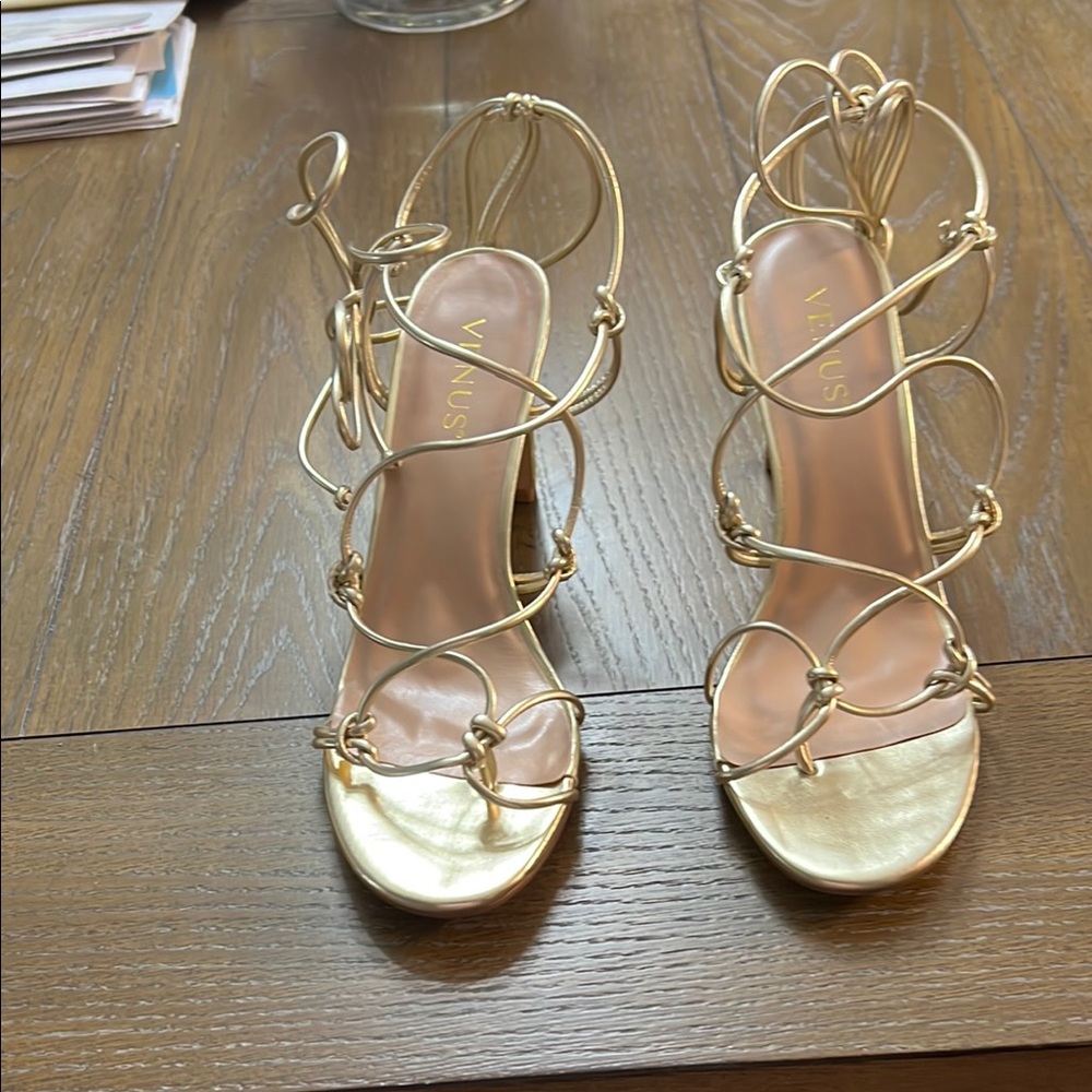 Venus Gold Strappy Women's Heels